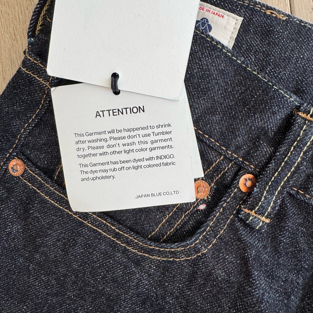 Momotaro Dark Indigo Slim Straight Jeans - Picture 5 of 11